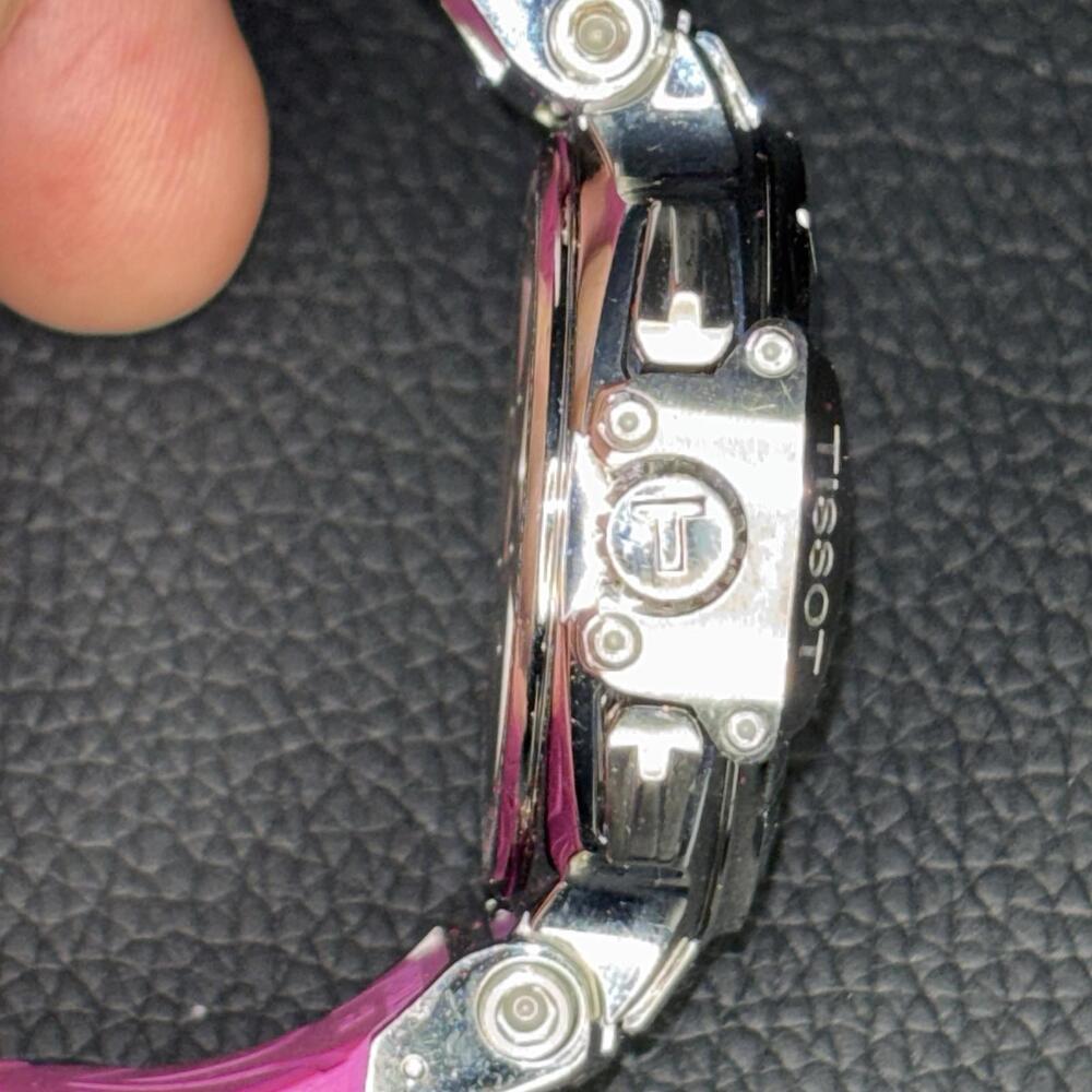 Tissot T-race Pink/silver Dial Pink Silicone Strap Swiss Quartz Chronograph - Picture 4 of 15